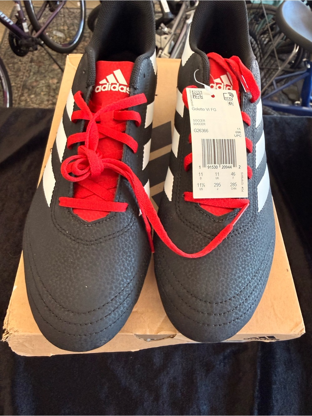 adidas Black & Red Soccer Sneakers